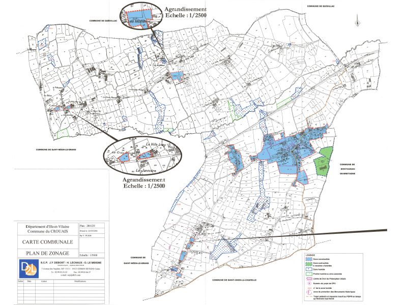 Plan de la commune de Le Crouais (35, Ille et Vilaine)